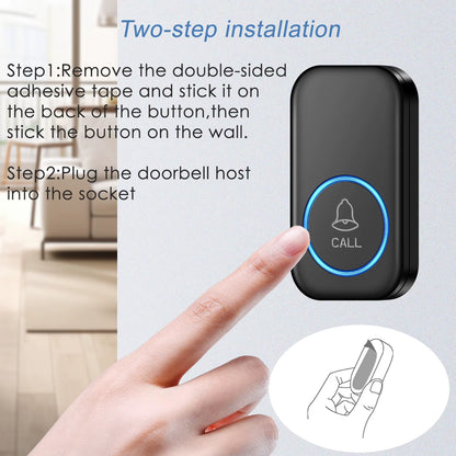 Wireless Doorbell Intelligent Welcome Door Bell 300M/984 FT Remote 60 Songs Melodies Home Smart Doorbell US EU Plug Optional