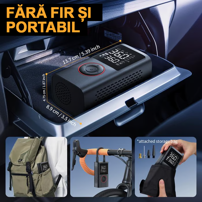 Compresor de aer portabil pentru umflarea anvelopelor