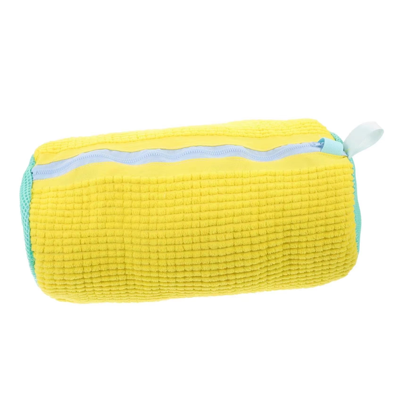 1PC Durable Shoe Washing Machine Bag for All Shoe Types-Yellow/Grey with Zipper for Sneakers and Casual Shoes Laundry Wash Bag